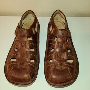 Alegria Brown Leather Sandals